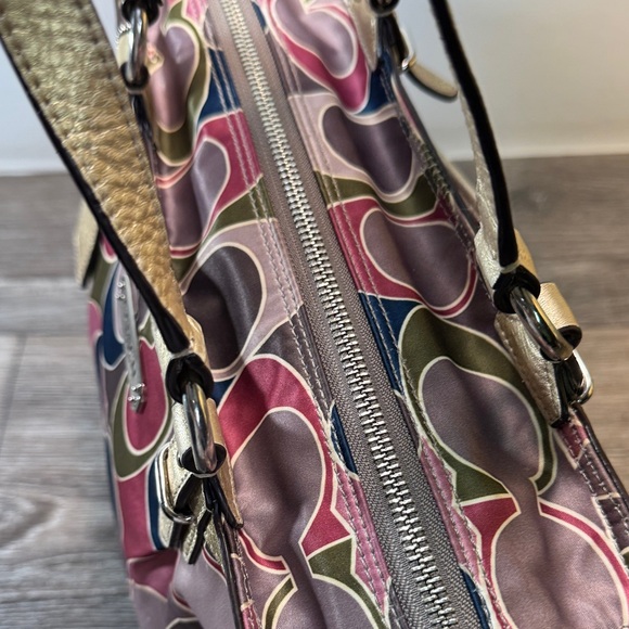 Coach Pink and Gold Signature Tote Bag - Picture 8 of 14
